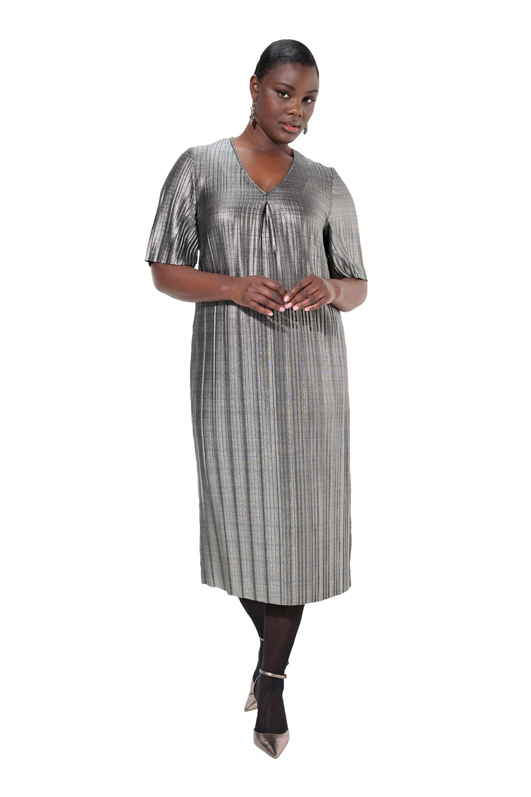 Ulla Popken Dress in Silver: front