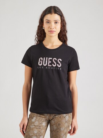 GUESS - Camiseta 'PYTHON' en negro: frente