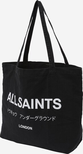 Pirkinių krepšys 'UNDERGROUND' iš AllSaints, spalva – juoda / balta, Prekių apžvalga