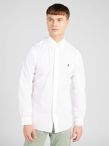 Coupe slim Chemise Polo Ralph Lauren en blanc : devant