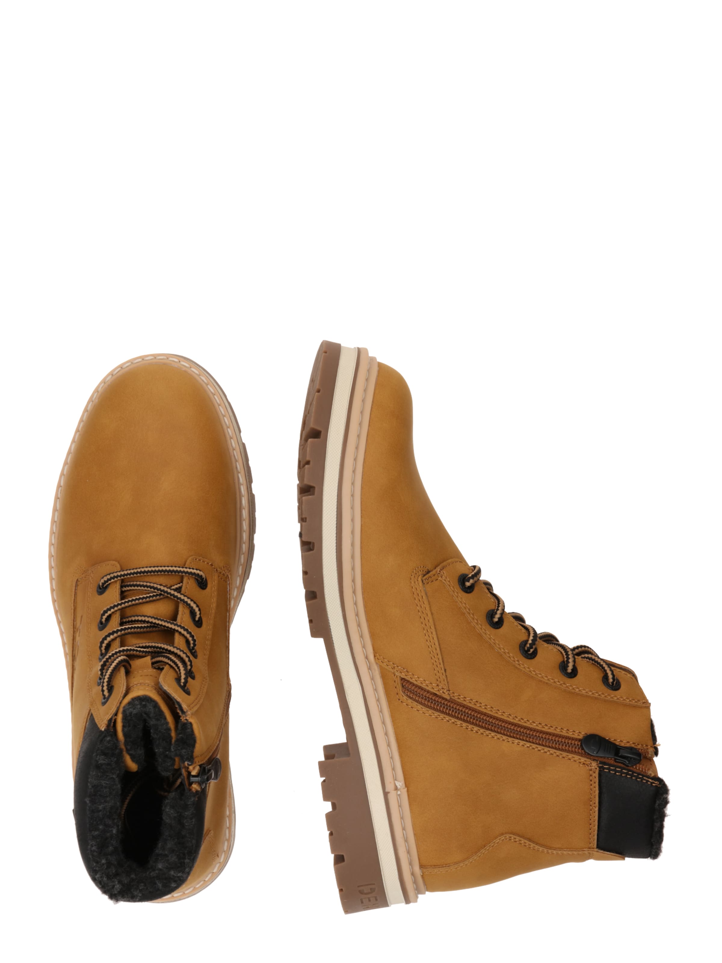 TOM TAILOR Lace-up boots in Brown