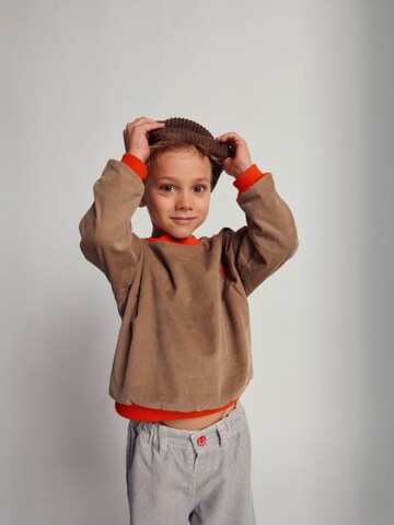 Maru + Bo Sweatshirt 'CORDUROY SWEATSHIRT WITH CONTRAST HEM' i brun
