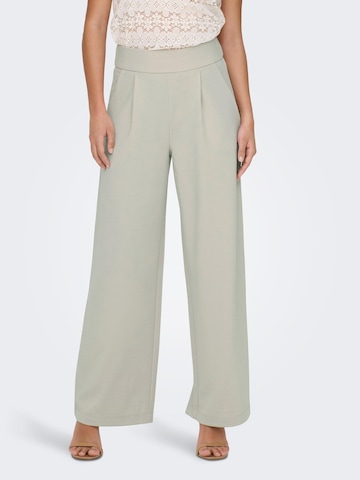 JDY Wide leg Pleat-Front Pants 'Geggo' in Grey: front