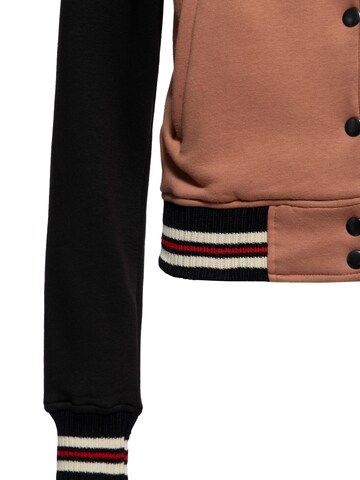 Queen Kerosin Sweatjacke 'Built it up!' in Braun