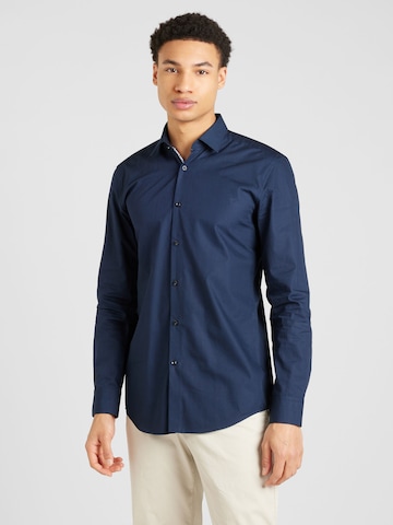 HUGO Slim fit Button Up Shirt 'Koey' in Blue: front