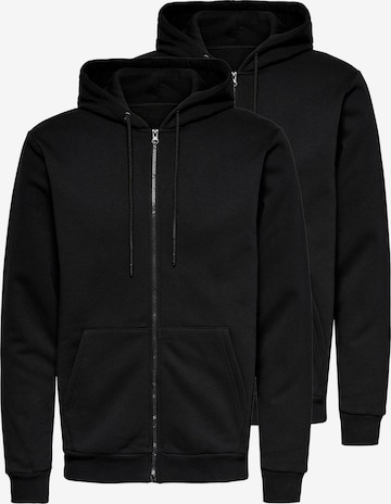 Only & Sons Sweatjacke 'Ceres' in Schwarz: Vorderseite