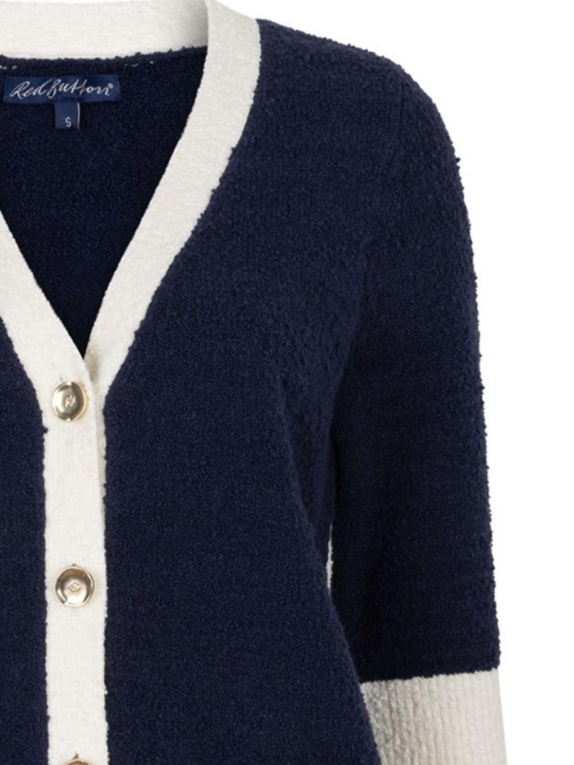 Red Button Gebreid vest 'Red Button Popcorn vest d.blau' in Blauw
