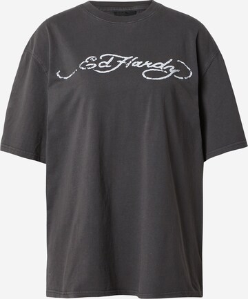 T-shirt Ed Hardy en gris : devant