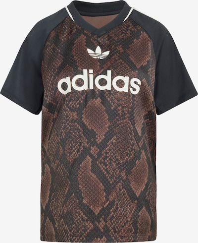 XS dydžio Marškinėliai iš ADIDAS ORIGINALS, spalva – šokolado spalva / šviesiai ruda / juoda / balta, Prekių apžvalga