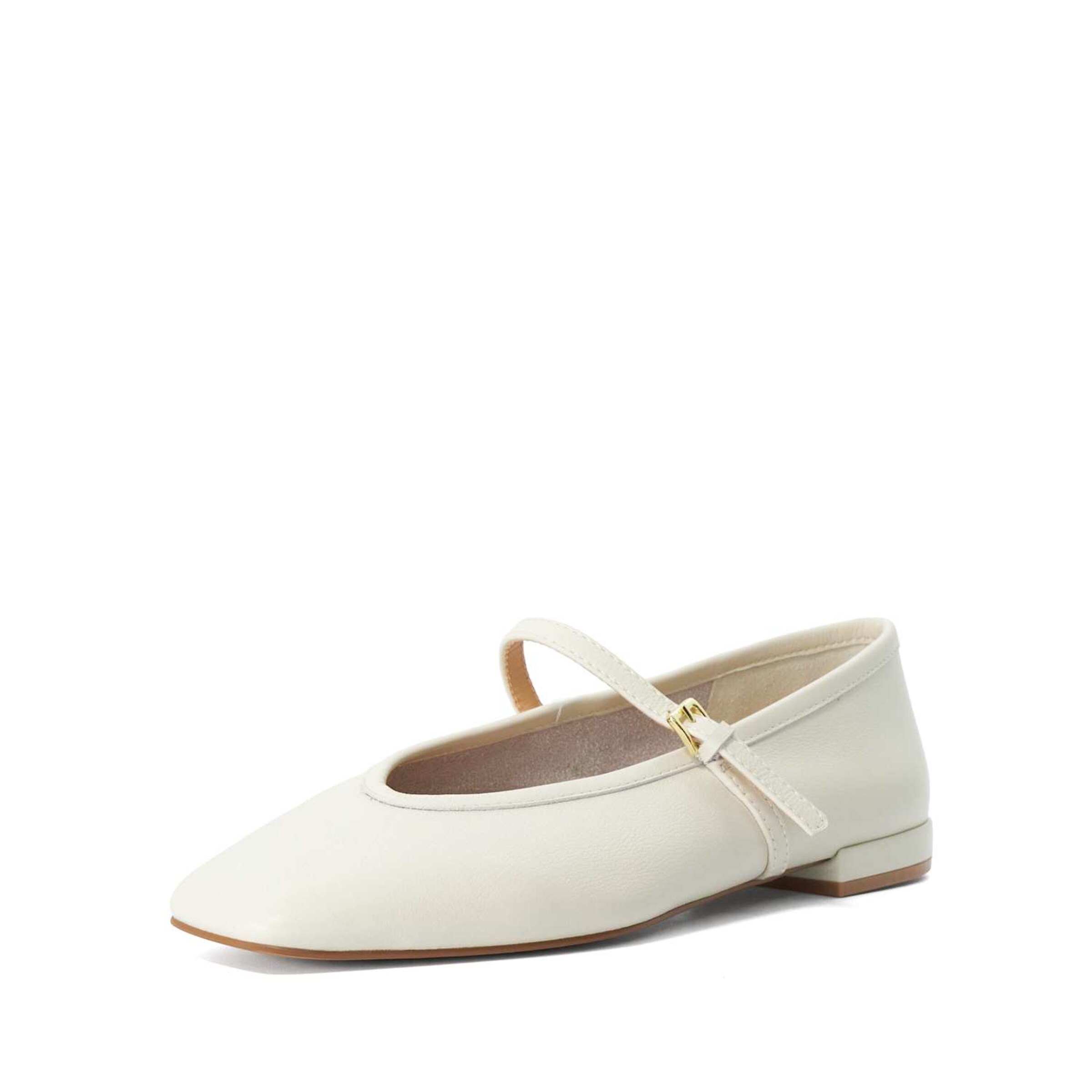 Dune LONDON Ballerina met riempjes 'Heartthrob' in Beige: voorkant