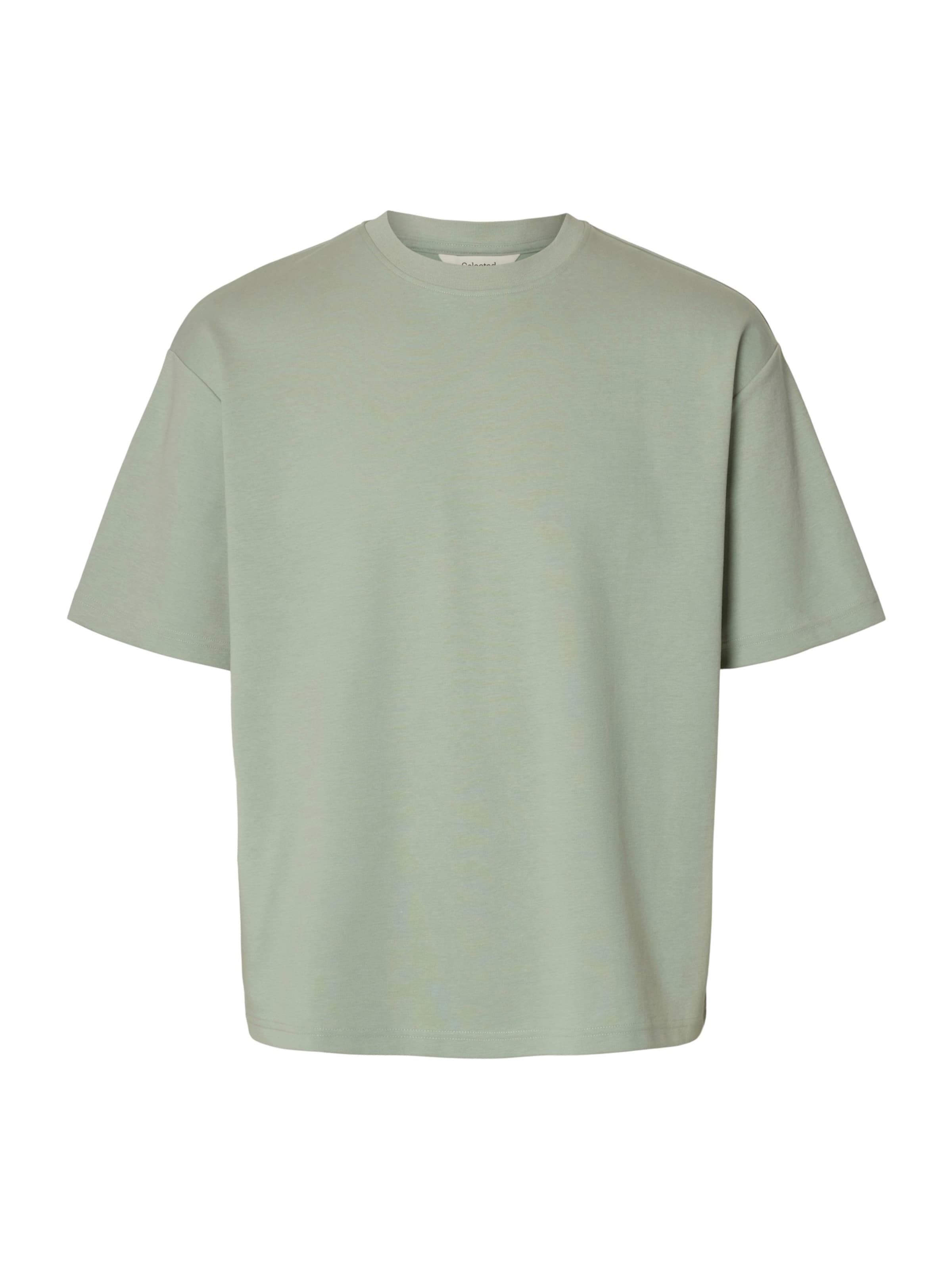 SELECTED Футболка 'SLHOscar' в Зеленый: спереди