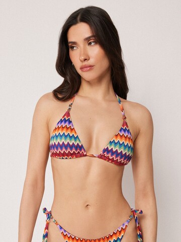 CALZEDONIA Triangel Bikinitop 'Vibrant Chevron' in Mischfarben: Vorderseite
