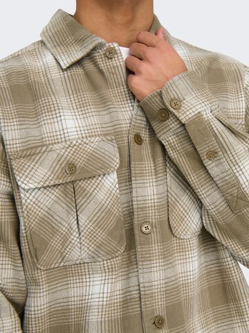 Only & Sons Regular fit Overhemd 'ONSCedric' in Beige
