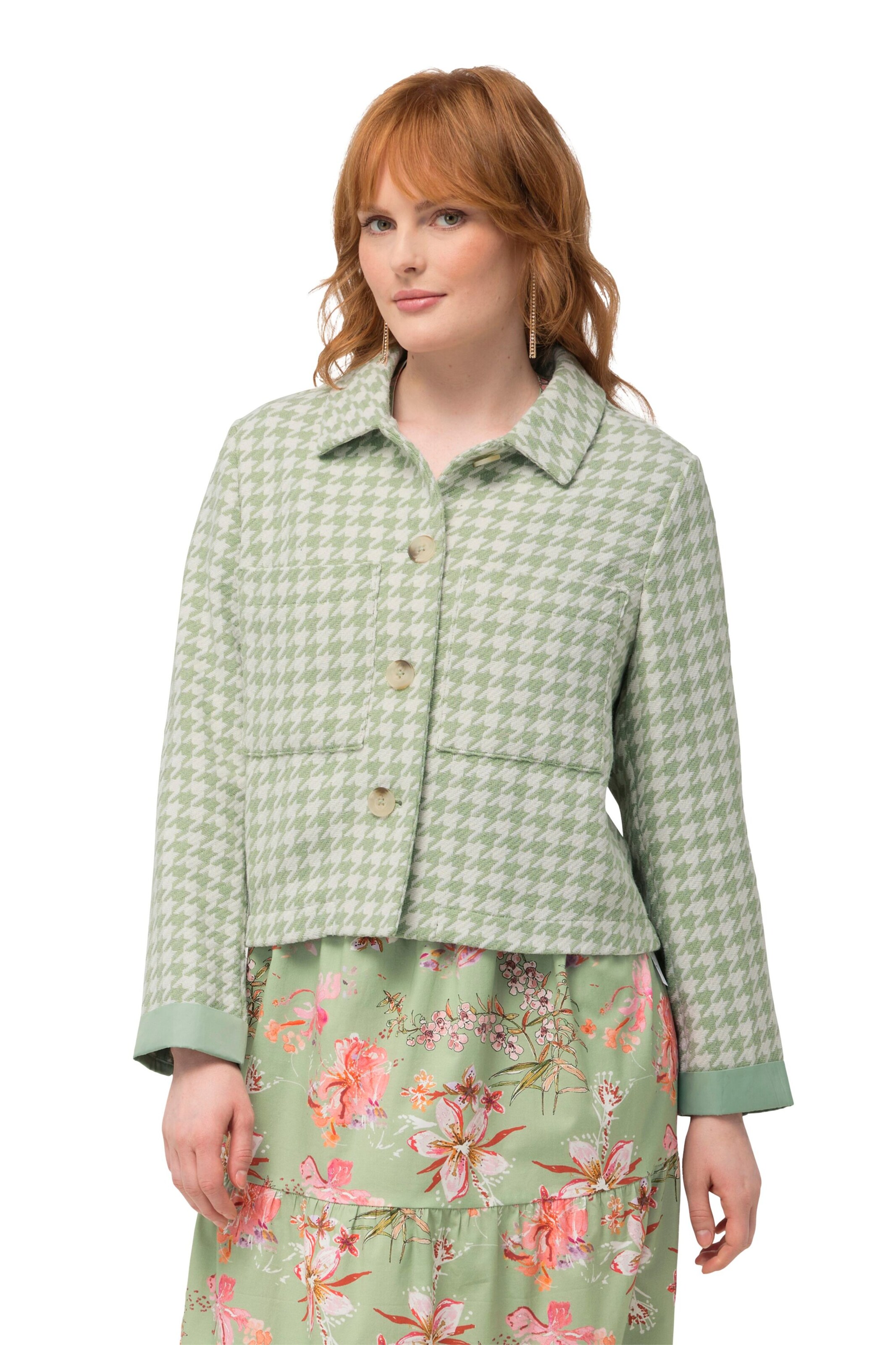 Ulla Popken Tussenjas in Groen: voorkant