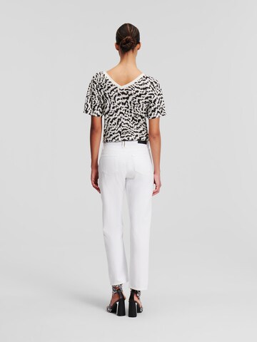 Flared Jeans 'Girlfriend' di Karl Lagerfeld in bianco