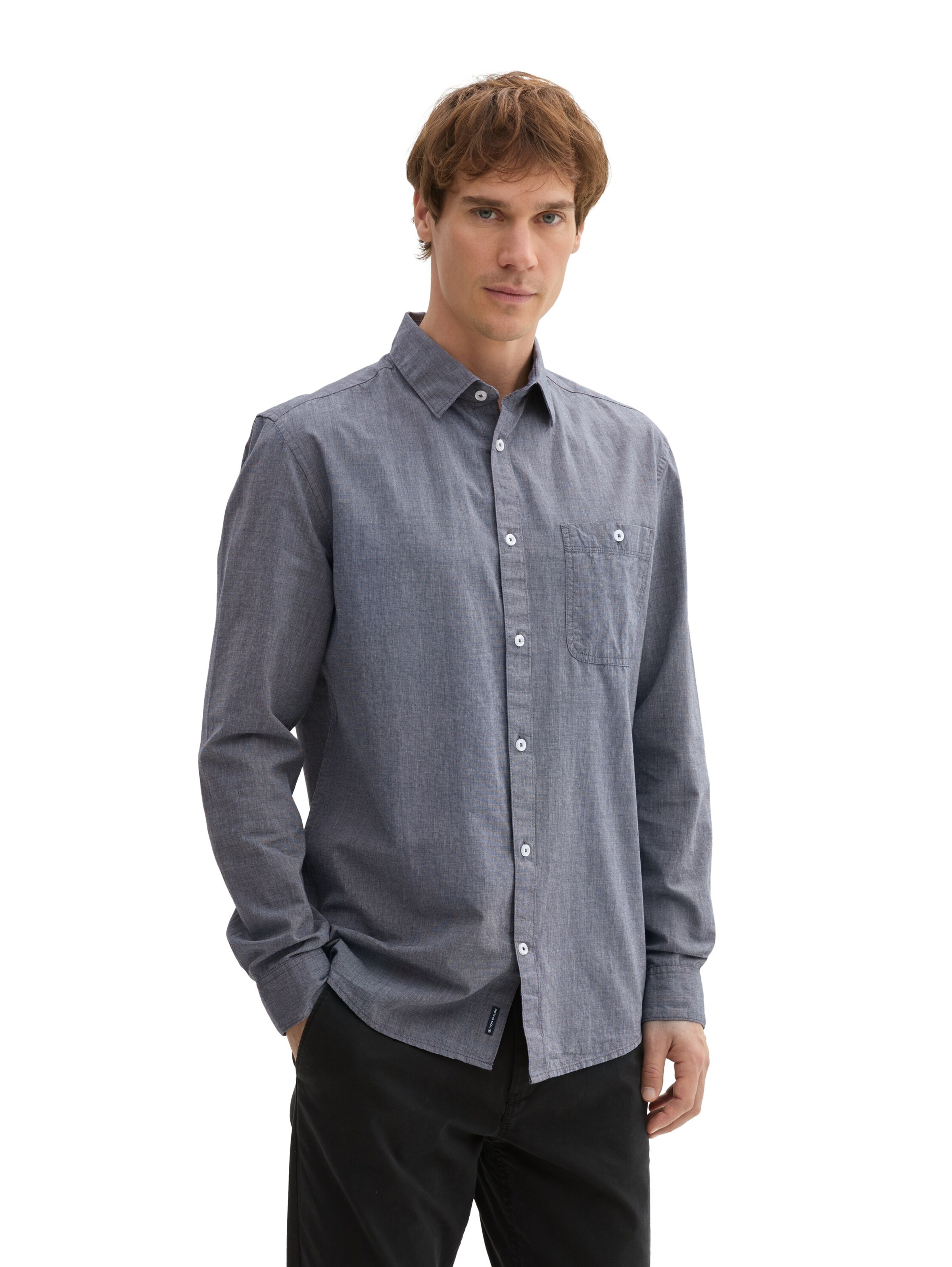 TOM TAILOR Regular fit Button Up Shirt in Blue