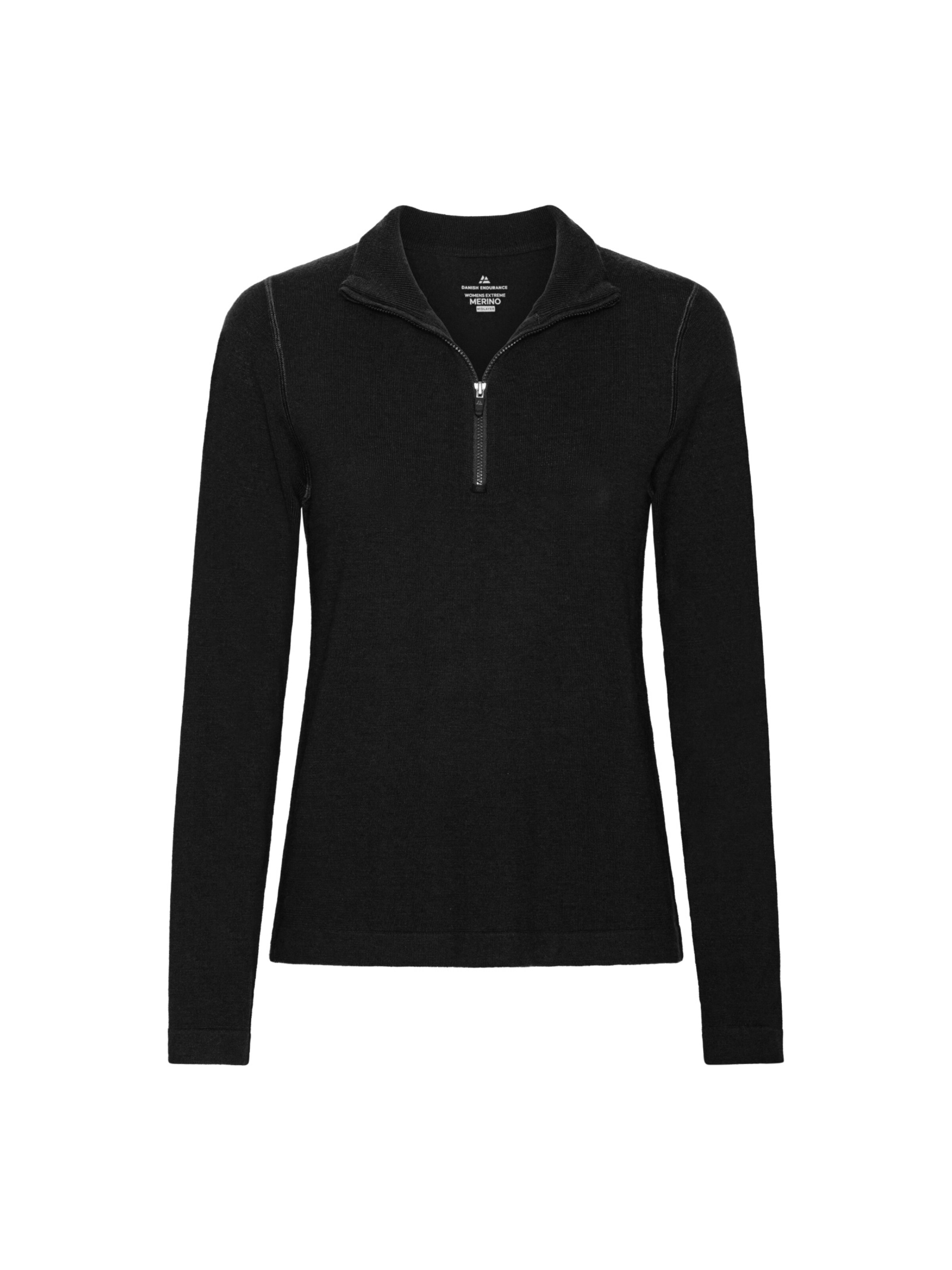 DANISH ENDURANCE Performance shirt 'Extreme Merino Half Zip Midlayer' in Black: front