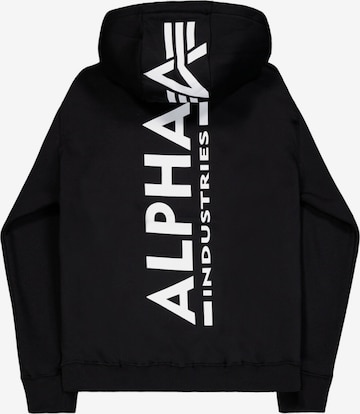 Felpa 'Backprint' di ALPHA INDUSTRIES in nero: frontale