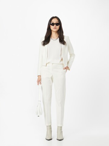 BOSS Regular Trousers with creases 'Tachinoa' in White