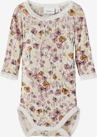 NAME IT - Pijama entero/body 'Wang' en beige: frente