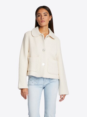 Rich & Royal Knit Cardigan in White: front