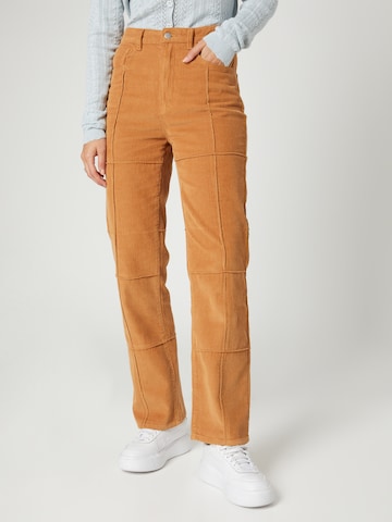 florence by mills exclusive for ABOUT YOU Regular Trousers 'Foxglove' in Brown: front