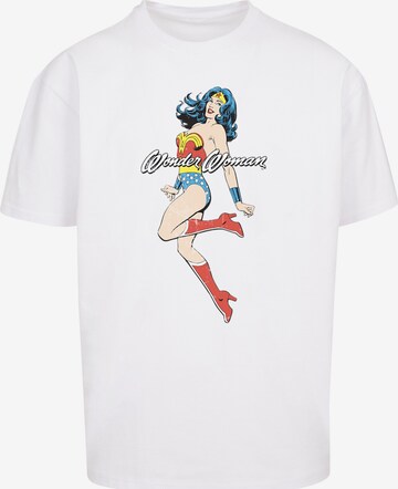 Maglietta 'DC Comics Wonder Woman Jump' di F4NT4STIC in bianco: frontale
