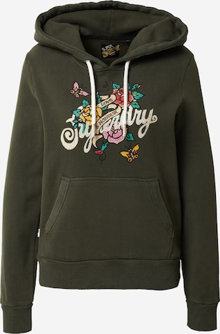 Superdry Sweatshirt 'Tattoo' in Groen: voorkant