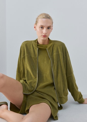 MANGO Knit Cardigan 'terry' in Green