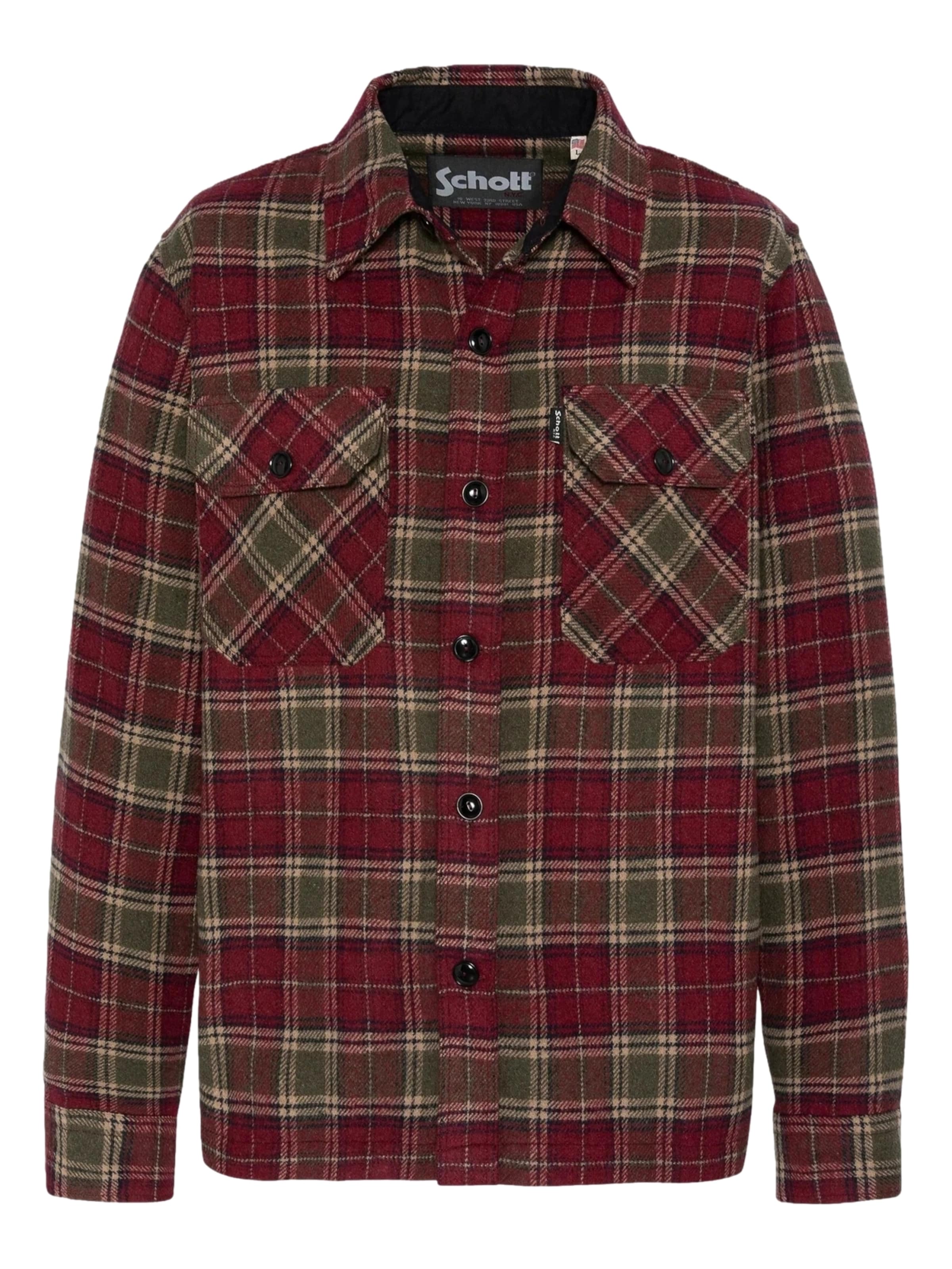 Giacca di mezza stagione Schott NYC di colore oliva / bordeaux, Visualizzazione prodotti