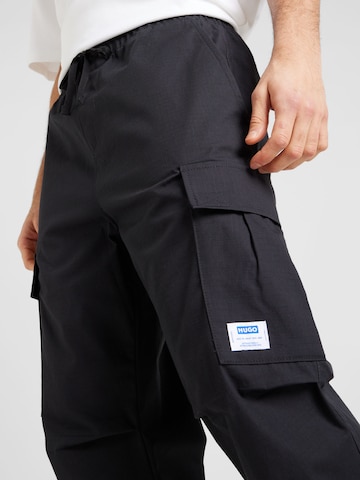 HUGO Blue - regular Pantalón cargo 'Gadic242' en negro