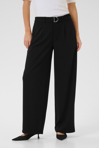 Wide Leg Pantalon à pince 'Thea' Kaffe en noir : devant