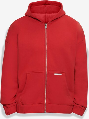 Dropsize Zip-Up Hoodie 'Bazix Republiq' in Red: front