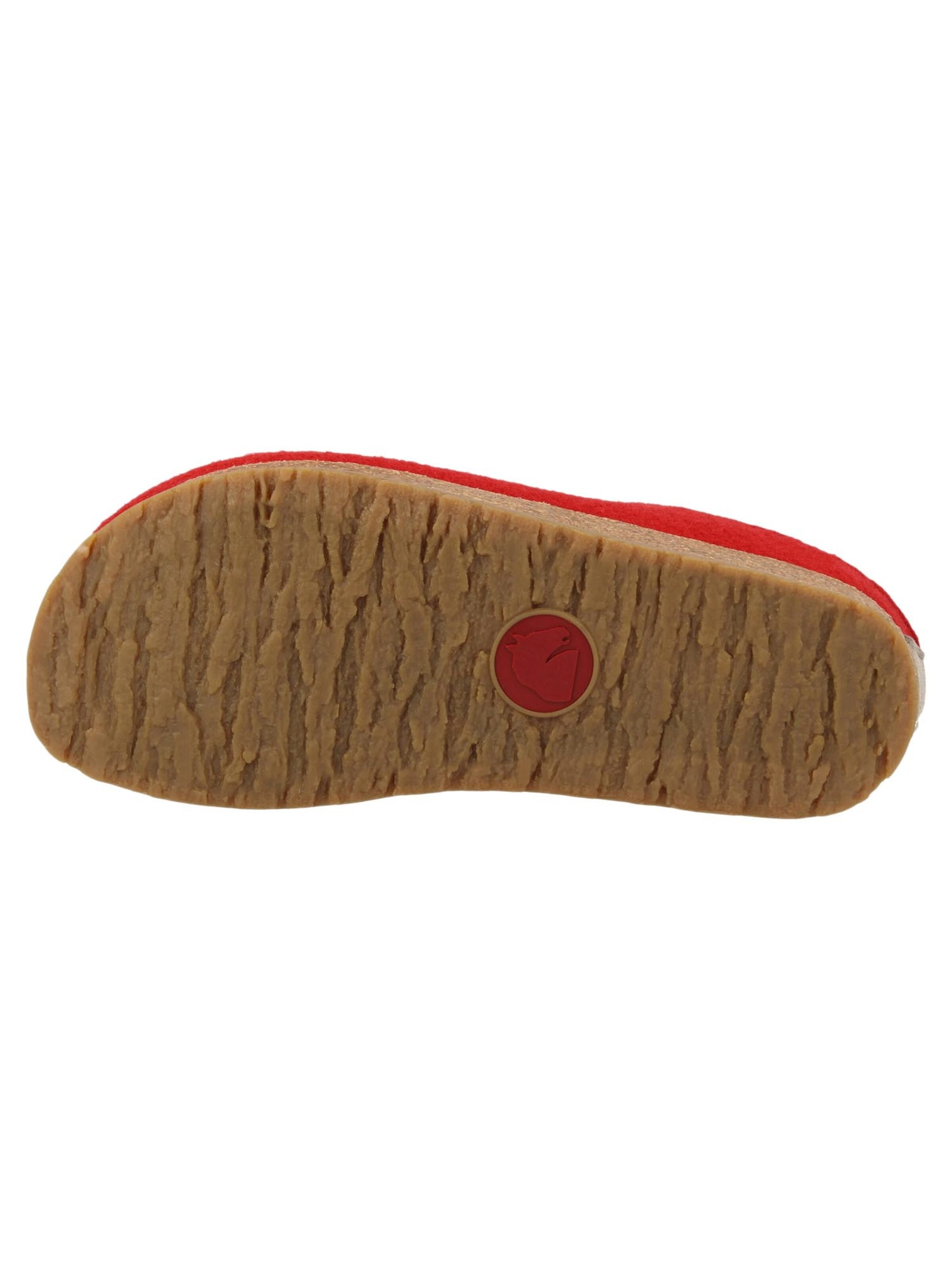 HAFLINGER Slippers 'Grizzly Kris' in Red