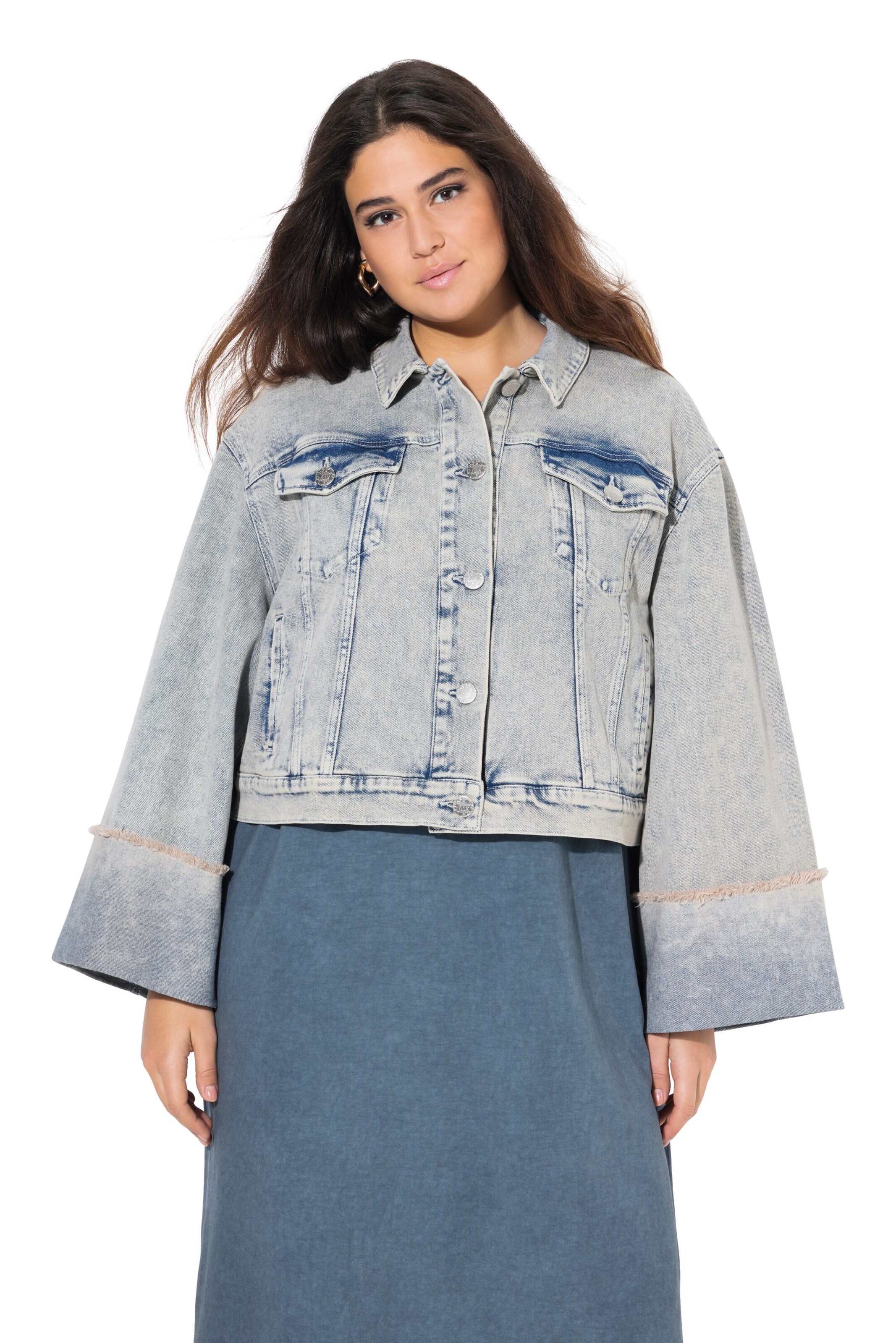 Ulla Popken Between-season jacket in Blue: front