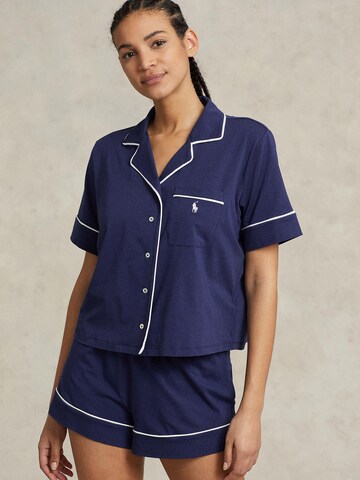 Polo Ralph Lauren Pyjama ' Short Sleeve PJ Set ' in Blauw: voorkant