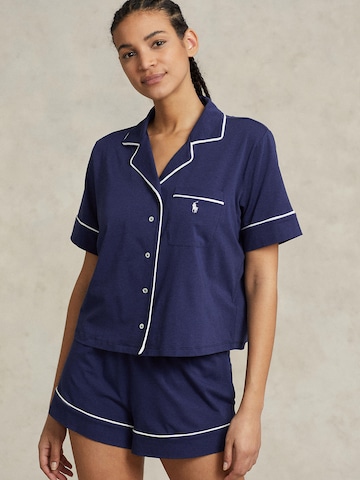 Polo Ralph Lauren Pyjama ' Short Sleeve PJ Set ' in Blauw: voorkant