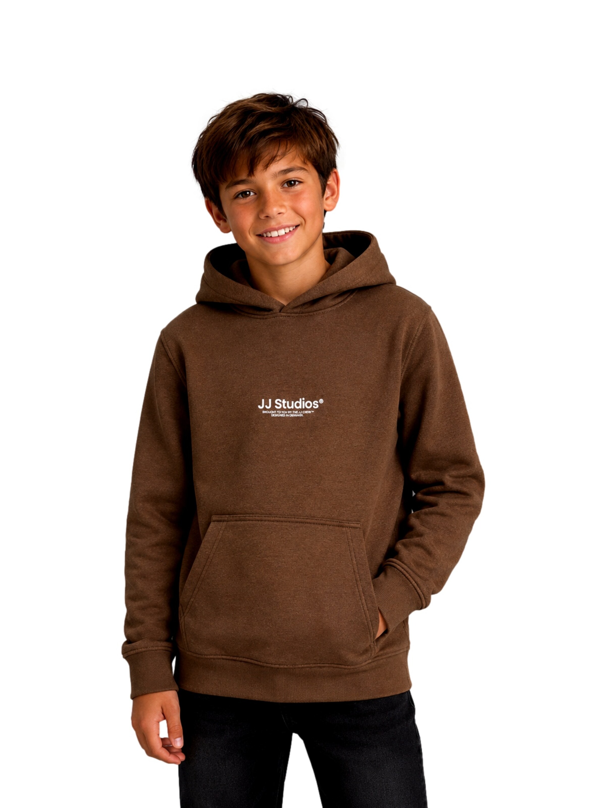 Jack & Jones JuniorSweater majica 'JJESoho' - smeđa boja: prednji dio