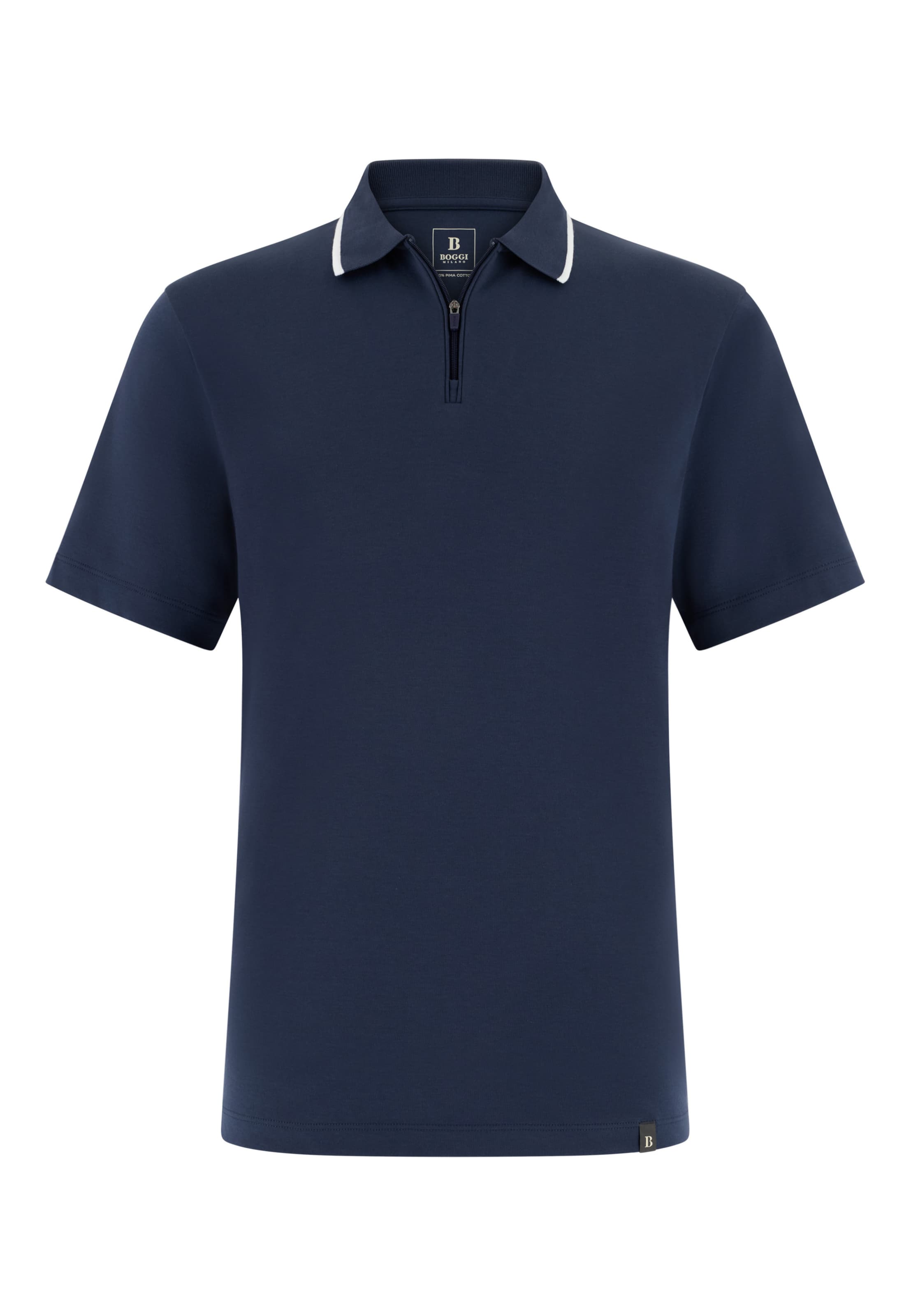 T-Shirt 'Pima Interlock' Boggi Milano en bleu : devant