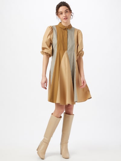 Rochie tip bluză 'Evolette' mbym pe bej deschis / maro deschis / gri fum / alb, Vizualizare model