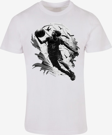 T-Shirt 'Basketball Spieler' F4NT4STIC en blanc : devant