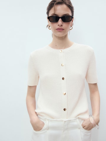 MANGO Knit cardigan 'TOTI' in Beige: front