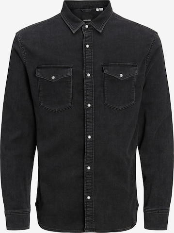 JACK & JONES Regular fit Button Up Shirt 'Ethan' in Black: front