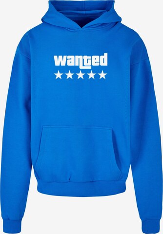 Merchcode Sweatshirt 'Wanted' in Blue: front