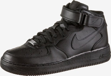 Nike Sportswear Korkeavartiset tennarit 'Air Force 1 Mid '07' värissä musta: edessä