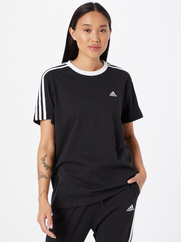 ADIDAS SPORTSWEAR Performance Shirt 'Essentials 3-Stripes' in Black: front