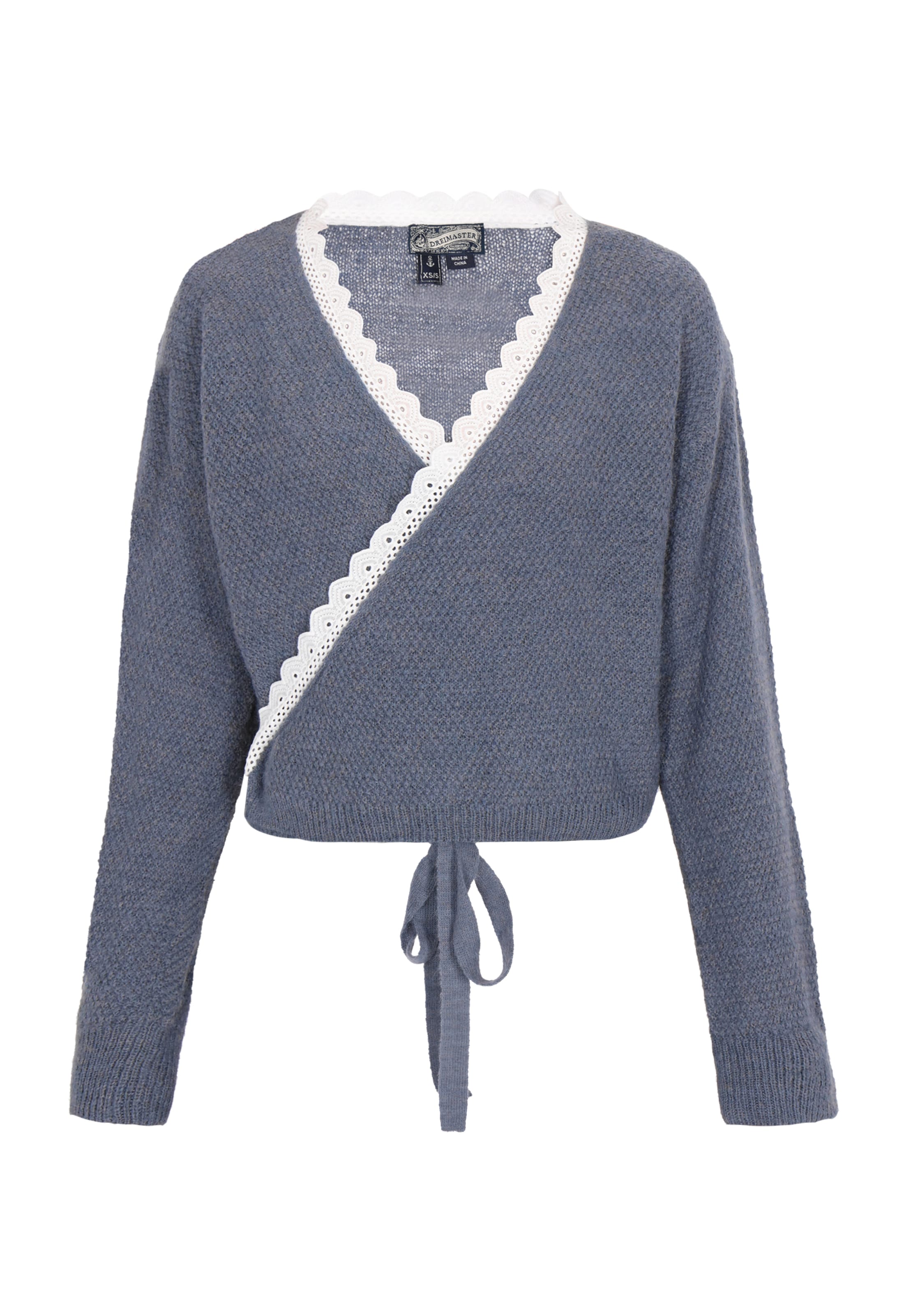 DreiMaster Vintage Вязаная кофта в Серый: спереди