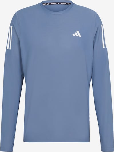 Sportiniai marškinėliai 'Own The Run' iš ADIDAS PERFORMANCE, spalva – melsvai pilka / balta, Prekių apžvalga
