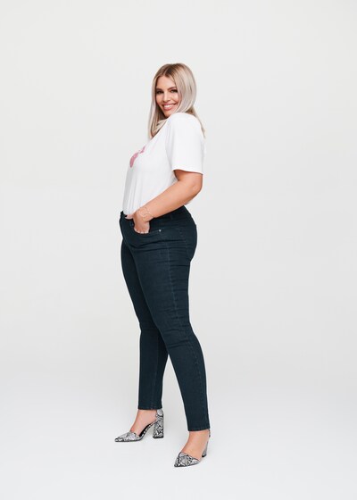 Rock Your Curves by Angelina K. 5-Pocket-Stretch-Jeans in dunkelblau, Produktansicht