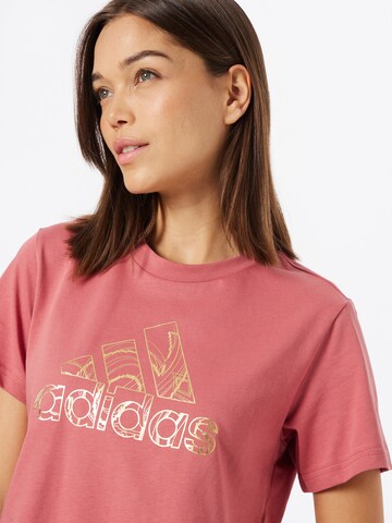 ADIDAS SPORTSWEAR - Camisa funcionais 'Holiday Lights Graphic' em vermelho